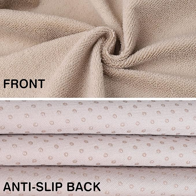 Leader Accessories 2pcs Beige Waterproof Towel Auto Car Seat Cover Protector Machine Washable - Fit Yoga Running Crossfit Athletes Beach Swimming Outdoor Sports