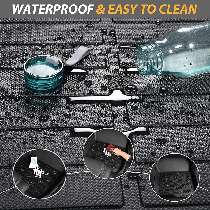 AIPOIL® Floor Mats & Cargo Liner Set for 2023-2025 Kia NIRO & Kia NIRO Hybrid (Not for NIRO EV & NIRO PHEV) All Weather Protection TPE Anti-Slip Automotive Full Set Accessories - Black