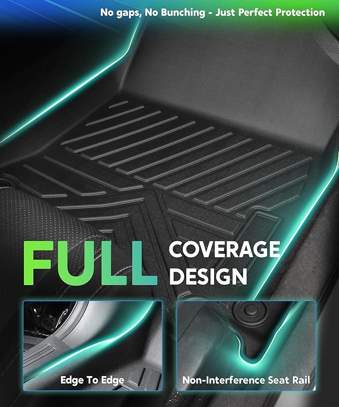 TPE All Weather Floor Mats for Honda Civic Sedan 2022-2025(w/o USB Port) | Custom Fit Heavy Duty Truck Floor Liners | Front & Rear Row Protection | Durable, Odorless, Easy to Clean (3-Pcs Set, Black)