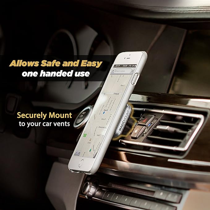 Scosche MPVB MagicMount Pro Magnetic Car Phone Holder - Strong Magnet Mount for iPhone and Android - Secure Magnetic Mount for Car Air Vent - Universal 360° Adjustable Mobile Cell Holder