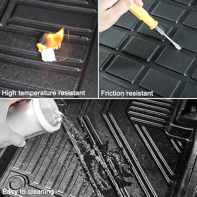 All -Weather Floor Mats Fit for Toyota Venza 2025 2024 2023 2022 2021 Trunk Mats，Rubber Car Cargo Liners Protector for 2021-2025 Toyota Venza Accessories，Anti-Slip Floor Mats 2 Row & Cargo Liners