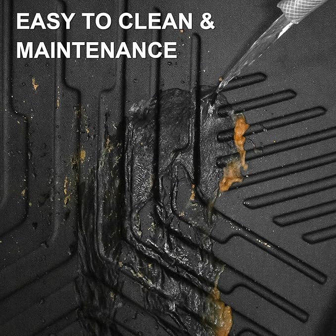 Weize Floor Mats Cargo Liner for Chevrolet Silverado 1500/GMC Sierra 1500 2019-2024 2025, Chevy Silverado/GMC Sierra 2500HD/3500HD Crew Cab 2020-2024 2025 (Rear Row with Carpeted Under-seat Storage)