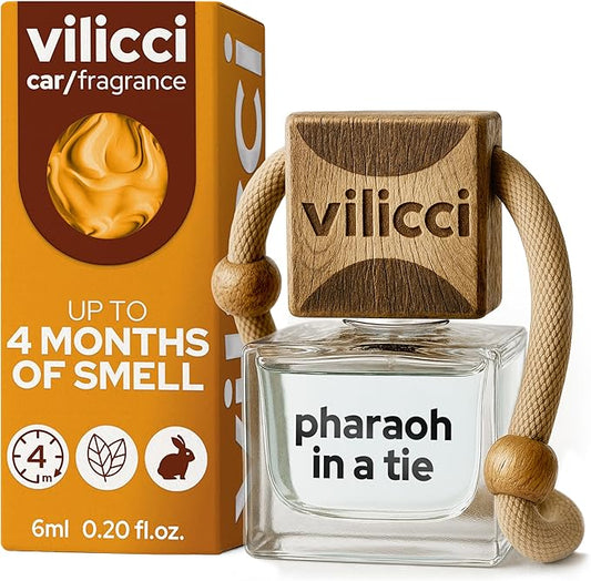 Vilicci Pharaoh in a Tie Car Air Freshener | Long lasting Car Diffuser | Vegan & Cruelty-free Auto Perfume | Hanging Car Air Freshener