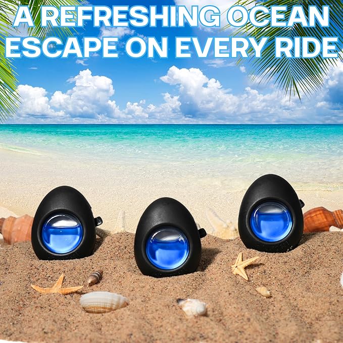 Air Jungles Car Air Freshener Vent Clip 4 Count, Variety Pack, New Car, Honey Peach, Lavender, Ocean, 4 ml Each, Long-Lasting Car Odor Eliminator, Up to 120 Days Freshness for Auto