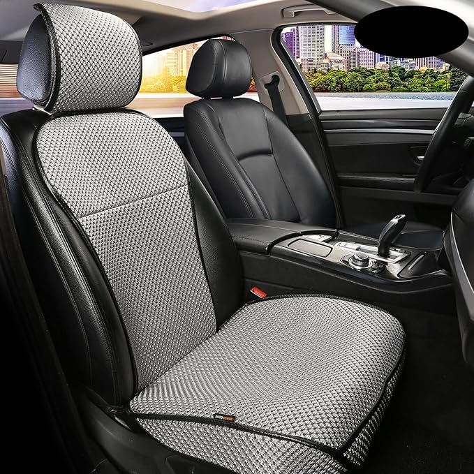 Auto Newer Luxury Breathable Car Seat Cover Fit Four Seasons, Universal Front of Car Seat Cushions, Bottom Seat Covers of Full Wrapped Edge,Universal Fit for 95% Cars,SUV,Pickup,Van(Grey，1PCS)