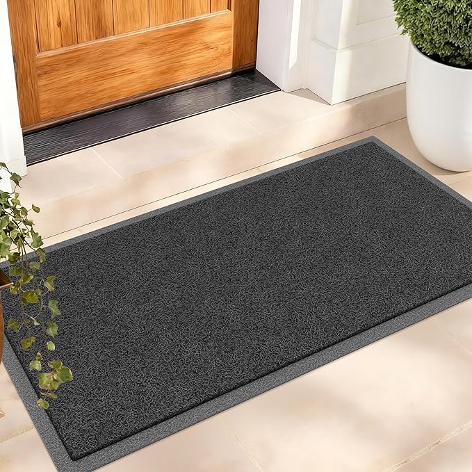 Amyracel Front Door Mat Indoor Outdoor Entrance, 24" x 48" All-Season Waterproof Doormat for Enterway, Heavy Duty Commercial Floor Mat, Fade Resistant, Rubber Back, Low Profile, Easy Clean