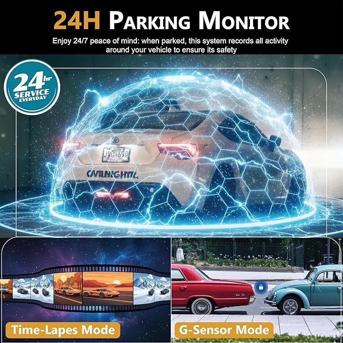 4K Dash Cam Front and Rear with GPS & 5G WiFi, Dual Dash Camera for Cars, STARVIS Sensor Night Vision, 170° Wide Angle, 24H Parking Mode, Loop Recording, Free Memory Card & Hardwire Kit