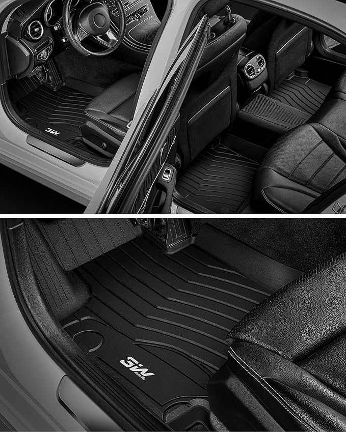 3W Floor Mats Compatible for Benz C-Class 2015-2021 (for Sedan Only) TPE All Weather Custom Fit Floor Liner for Benz C-Class C300/C350e/C43 AMG/C63 AMG/C63 AMG S Car Mats