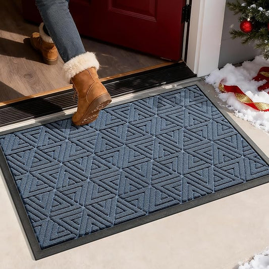 Yimobra Large Door Mat 36x24, All-Weather Waterproof Non-Slip Welcome Matt Outdoor, Heavy Duty Non Slip Doormat for Entryway for Patio and Garage Indoor, Easy Clean, Blue