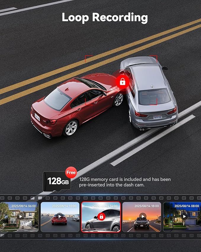 REDTIGER 4K Dash Cam Front Rear, STARVIS 2 Sensor, Free Card Included, 5.8GHz WiFi-20MB/s Fast Download, Dash Camera for Cars with GPS, WDR Night Vision, 170°Wide Angle, 24H Parking Mode(F7NP)