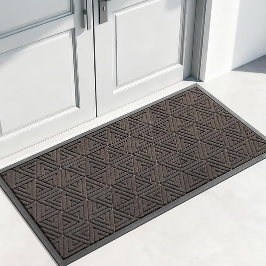Yimobra Large Door Mat 47x24, All-Weather Waterproof Non-Slip Welcome Matt Outdoor, Heavy Duty Non Slip Doormat for Entryway for Patio and Garage Indoor, Easy Clean, Brown