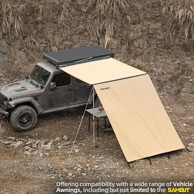 Awning Wall 8.2FT x 8.5FT Multi-Side Universal Awning Extension Waterproof Ripstop UV-Resistant for Windbreak & Sun Shade