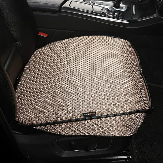 Auto Newer Breathable Universal Four Seasons Car Seat Covers，Luxury Car Seat Cushion ，Protectors for Front Seat Bottoms,Compatible with 95% Vehicles， Fit for Cars Truck SUV (Gold Beige,1PCS)