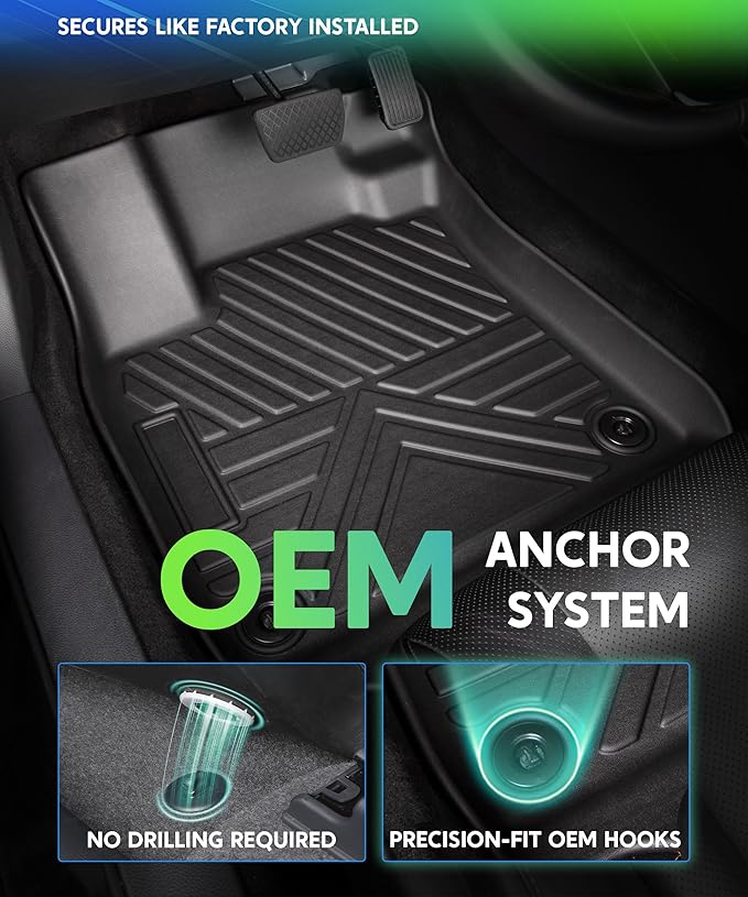 TPE All-Weather Floor Mats for Honda Accord 2023 2024 2025 2026 | Custom Fit Heavy Duty Truck Floor Liners | Front & Rear Row Protection | Durable, Odorless, Easy to Clean (3-Piece Set, Black)