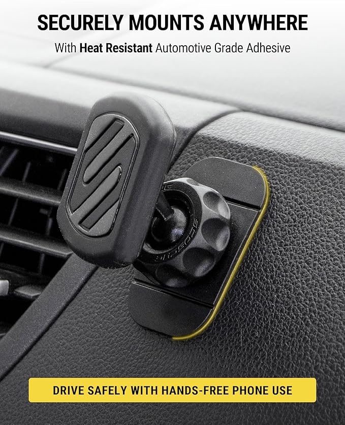 Scosche MAGDM MagicMount Magnetic Car Phone Holder - Strong Magnet Mount for iPhone and Android - Secure Magnetic Cell Phone Mount for Dash - Universal 360° Adjustable Mobile Cellphone Holder