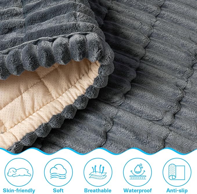 Dog Car Seat Cover for Back Seat, Dog Bed for Car, Fit for Backseat Extenders, Car Seat Protector, Nonslip Soft Durable for Cars Trucks and SUVs (Dark Gray, 24.8"*54")