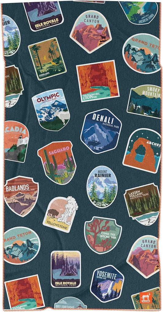 Sprints Athletic Running Towel, Full-Sized, Car Seat Cover - Performance Microfiber… (National Parks)