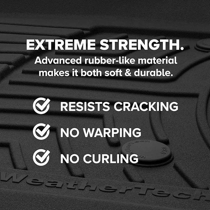 Weathertech FloorLiner HP Custom Fit Floor Mats for Chevrolet Silverado, Silverado 2500HD/3500HD, Silverado 1500-1st & 2nd Row (44066-1-0IM), Black