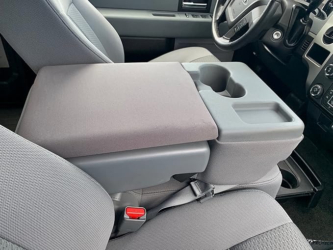Auto Console Covers- Center Console Armrest Cover Fits Ford F-250 Super Duty 2011-2016 Waterproof Neoprene Fabric -Gray
