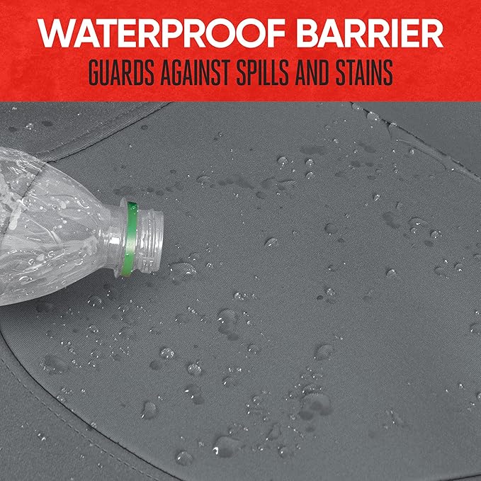 Motor Trend AquaShield Waterproof Front Seat Covers, Solid Gray Seat Covers for Cars – Neoprene Front Car Seats Cover, SUV Seat Covers Protector - Car Interior Cover for Auto, Trucks, & Dog Owners