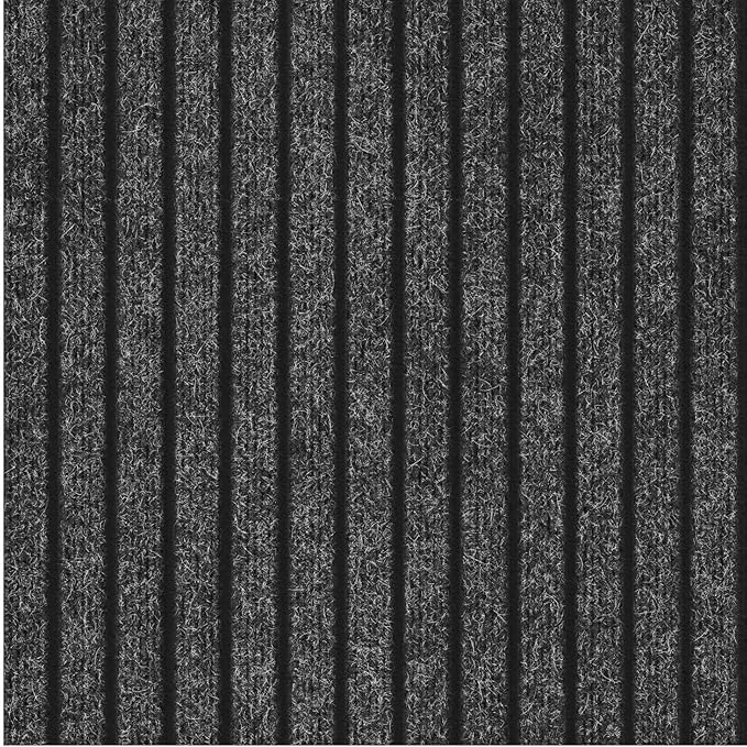 Ottomanson 2'7" x 48' Hallway Runner with Scraper Pile - Extra Durable Non-Slip Rug Mat for Indoor & Outdoor Use - Ideal for Kitchen, Entryway & Garage - High-Traffic Carpet, Black