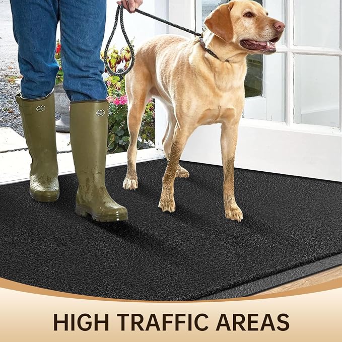 Amyracel Front Door Mat Indoor Outdoor Entrance, 24" x 72" All-Season Waterproof Doormat for Enterway, Heavy Duty Commercial Floor Mat, Fade Resistant, Rubber Back, Low Profile, Easy Clean