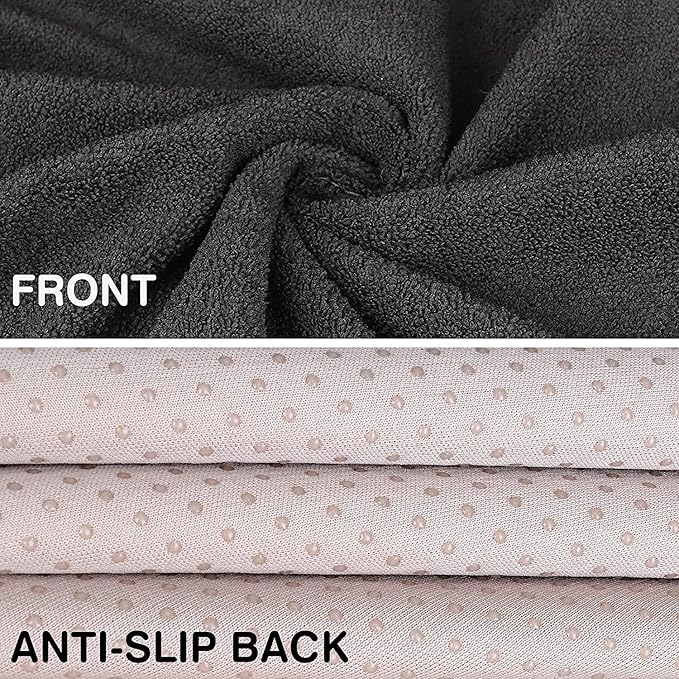 Leader Accessories 2pcs Waterproof Towel Front Seat Covers Black Non-Slip Bucket Seat Dog & Kid Auto Protector