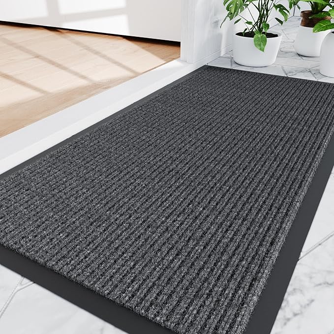 Amyracel Front Door Mat Indoor Outdoor Entrance, 48"x 96" All-Season Waterproof Doormat for Enterway, Heavy Duty Commercial Floor Mat, Fade Resistant, Rubber Back, Low Profile, Easy Clean