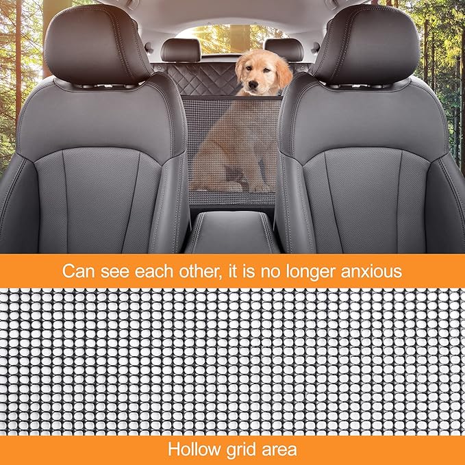 GXT Dog Back Seat Cover Protector for Cars SUV and Trucks with Mesh Window, Scratchproof Nonslip and Waterproof Material(Black)