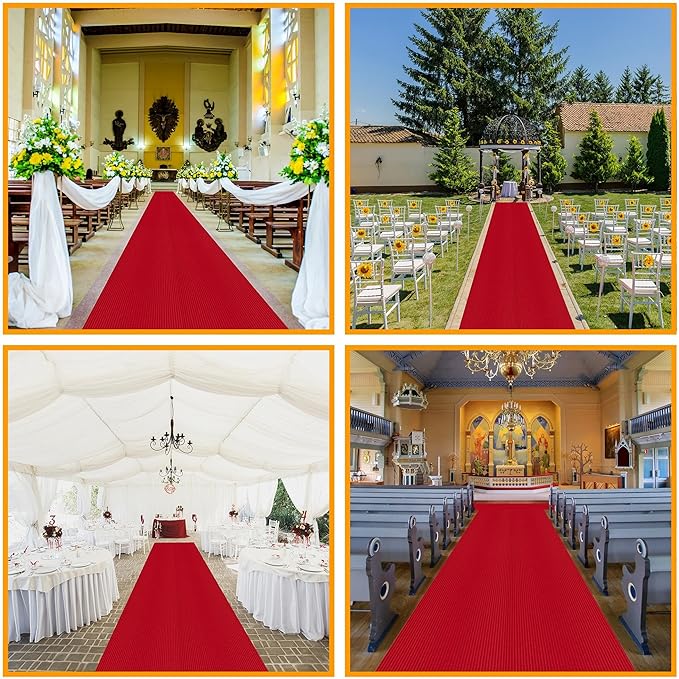 Ottomanson 6'6" x 10' Mud Mat Area Rug Scraper Carpet - Non-Slip, Dirt Trapping for Indoor & Outdoor Use - Ideal for Entryway, Garage, Kitchen, Patio & High-Traffic Areas, Red