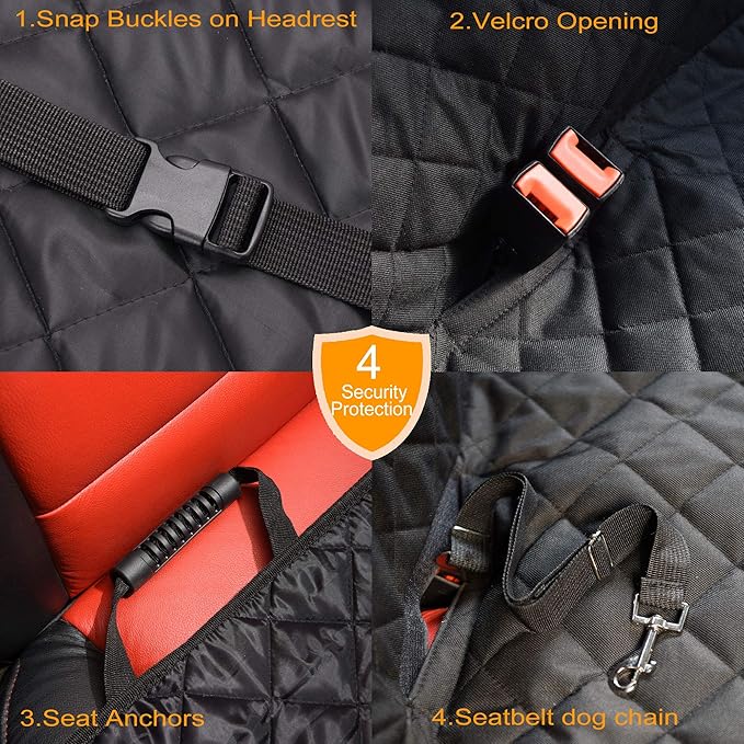 Dog Seat Cover, 100% Waterproof Bench Seat Cover Protector Scratch Proof Nonslip Durable Soft Pet Back Seat Covers for Cars Trucks & SUVs