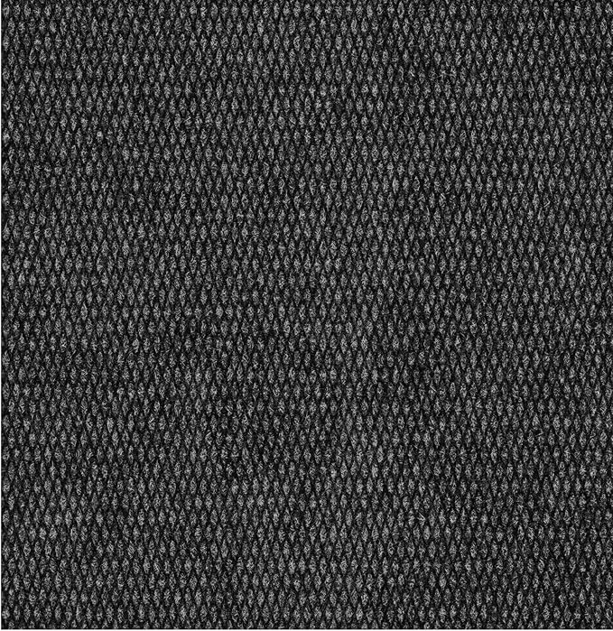 Ottomanson Commercial Scrape Rib Entry Mat – Heavy Duty Ribbed Floor Mat for High Traffic – Non Slip Rubber Back, Waterproof – Indoor Outdoor Use for Offices, Schools, Lobbies, 2'7" x 33', Black