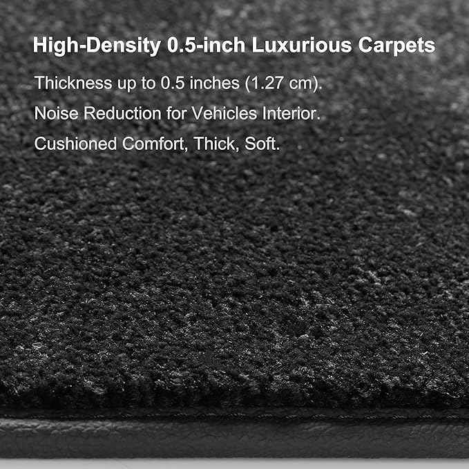 WENNEBIRD Superior Carpet Front Row Floor Mats for 2018-2024 Toyota Camry, 0.5-Inch Ultra-Thick, Noise-Reducing, All-Weather Waterproof Anti-Slip – 2-Pc Set