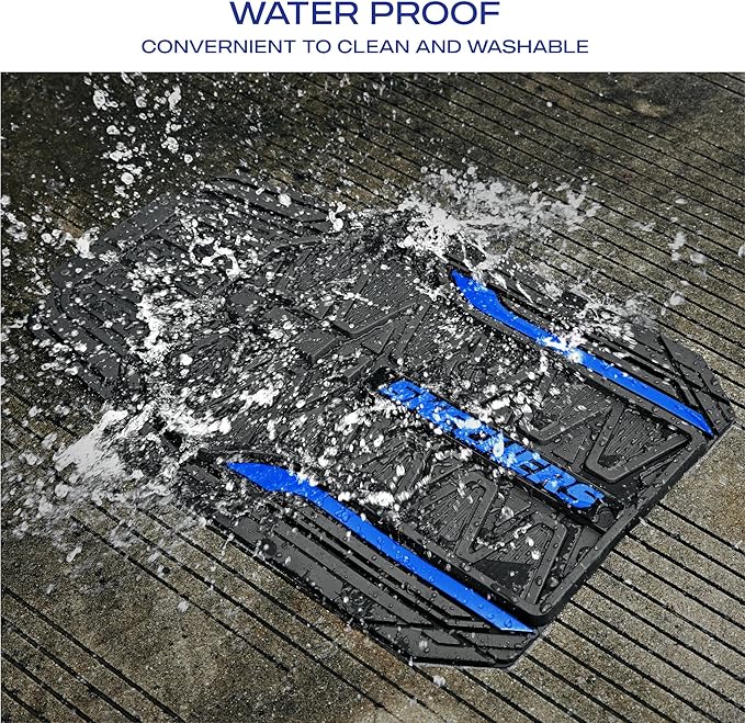 Skechers Car Floor Mats,Heavy Duty Rubber Car Mats Full Set,All Weather Floor Mats,Waterproof Trim to Fit Universal Floor Liner Car Accessories,Automotive Floor Mats for Cars Trucks SUV,Blue