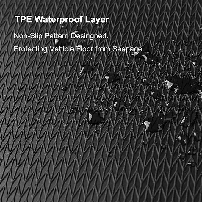 WENNEBIRD Superior Carpet Front Row Floor Mats for 2012-2020 Tesla Model S, 0.6-Inch Ultra-Thick, Noise-Reducing, All-Weather Waterproof Anti-Slip – 2-Pc Set