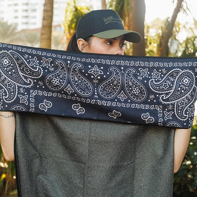 Sprints Athletic Running Towel, Full-Sized, Car Seat Cover - Performance Microfiber (Paisley Probs)