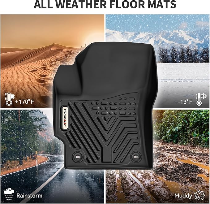 YITAMOTOR Floor Mats Set Fit for Toyota Corolla 2026-2020, All Weather TPE Corolla Floor Liners and Trunk Mat Custom Fit Front & 2nd 2 Row Seat & Cargo Liners, Black