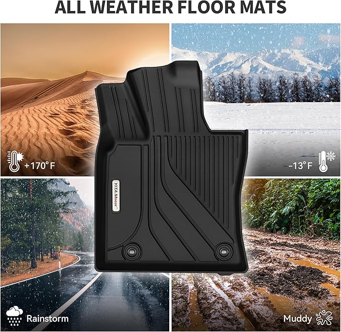 YITAMOTOR Floor Mats & Cargo Liner Fit for 2025-2026 Toyota Camry (Include Hybrid), All Weather TPE Odorless Anti-Slip Full Set Automotive Camry Floor Liners & Trunk Mat Accessories, Black