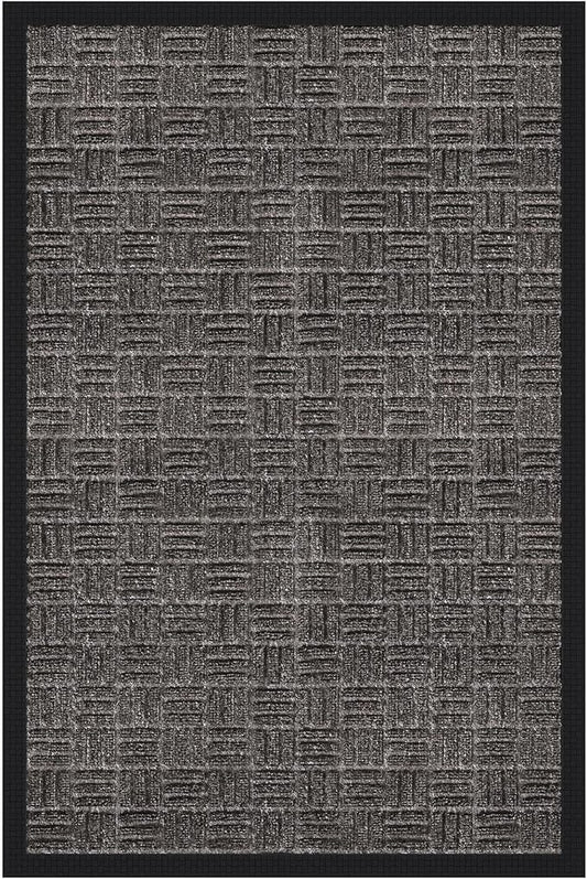 Ottomanson Heavy Duty Rubber Floor Mat – Non-Slip, Waterproof, Easy to Clean – Utility Rug for Entryway, Kitchen, Garage, or Patio – Stain Resistant, Hose Washable – 24" x 36", Charcoal