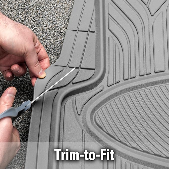 Armor All 4-Piece All-Season Floor Mats, Custom Fit Mats for Cars, Trucks, SUVs — Gray