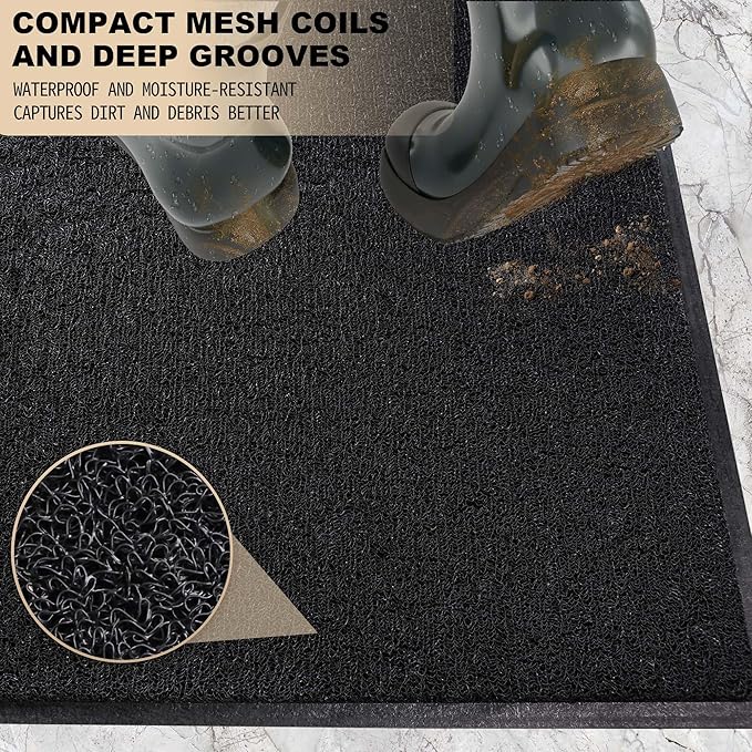 Amyracel Front Door Mat Indoor Outdoor Entrance, 48" x 72" All-Season Waterproof Doormat for Enterway, Heavy Duty Commercial Floor Mat, Fade Resistant, Rubber Back, Low Profile, Easy Clean