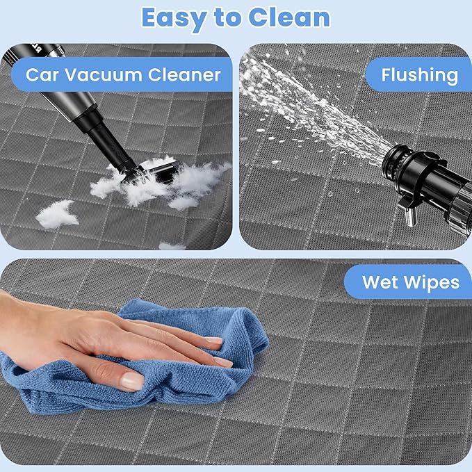 Dog Car Seat Covers, Waterproof Front Seat Cover for Dogs, Scratch-Proof, Nonslip Pet Passenger Seat Cover Protector, Universal Fit for Cars Trucks SUVs (Grey, Large Size)