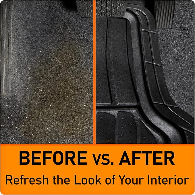 Armor All 4-Piece Floor Mats, Trim-to-Fit All-Weather Mats for Cars, Trucks, SUVs — Black