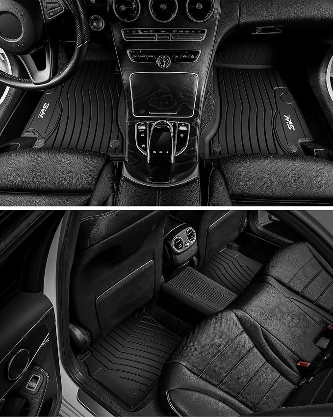 3W Floor Mats Compatible for Benz C-Class 2015-2021 (for Sedan Only) TPE All Weather Custom Fit Floor Liner for Benz C-Class C300/C350e/C43 AMG/C63 AMG/C63 AMG S Car Mats