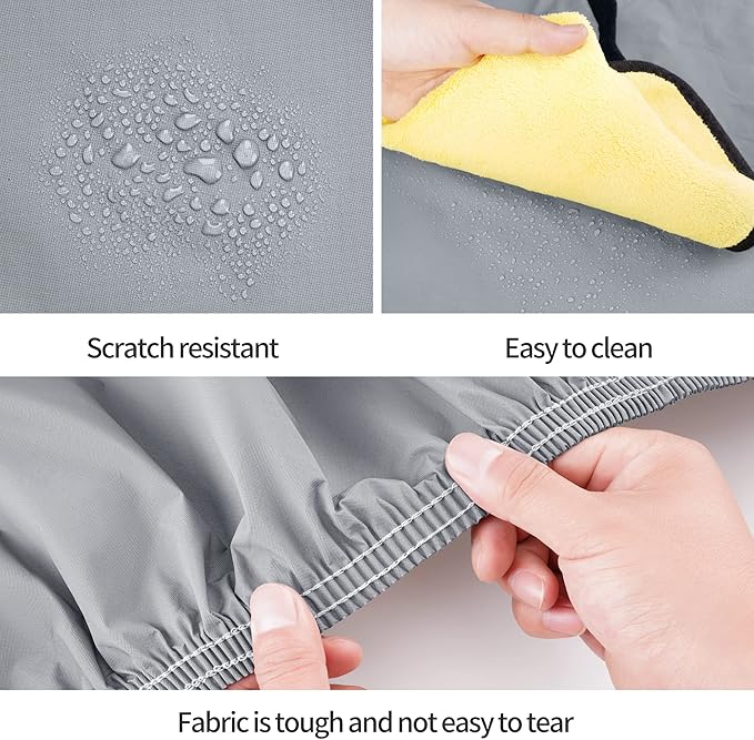 GXT All Weatherproof Car Cover for Outdoor Automobiles, Heavy Duty TPE Fabric Full Protection for Rain Dirty Snow UV and Wind, Universal Fit for Full-Size Sedan 190-209 inch