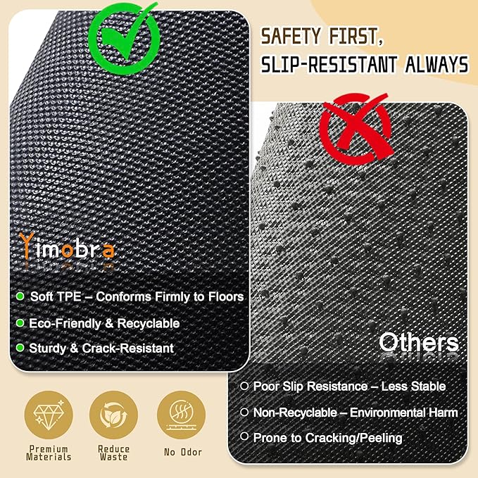 Yimobra Large Door Mat 47x24, All-Weather Waterproof Non-Slip Welcome Matt Outdoor, Heavy Duty Non Slip Doormat for Entryway for Patio and Garage Indoor, Easy Clean, Brown