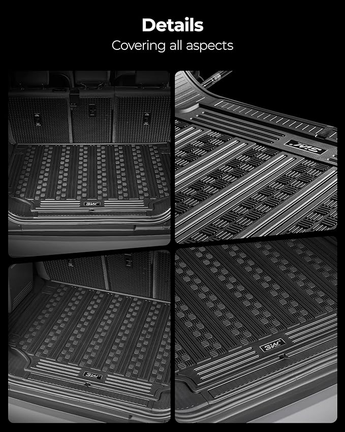 3W Cargo Liner Fit 2020-2024 2025 Land Rover/Range Rover Defender 110 5 Seats, (NOT for Defender 110s/Rubber Flooring), TPE All Weather Custom Fit Trunk Mat for Land Rover Defender, Black