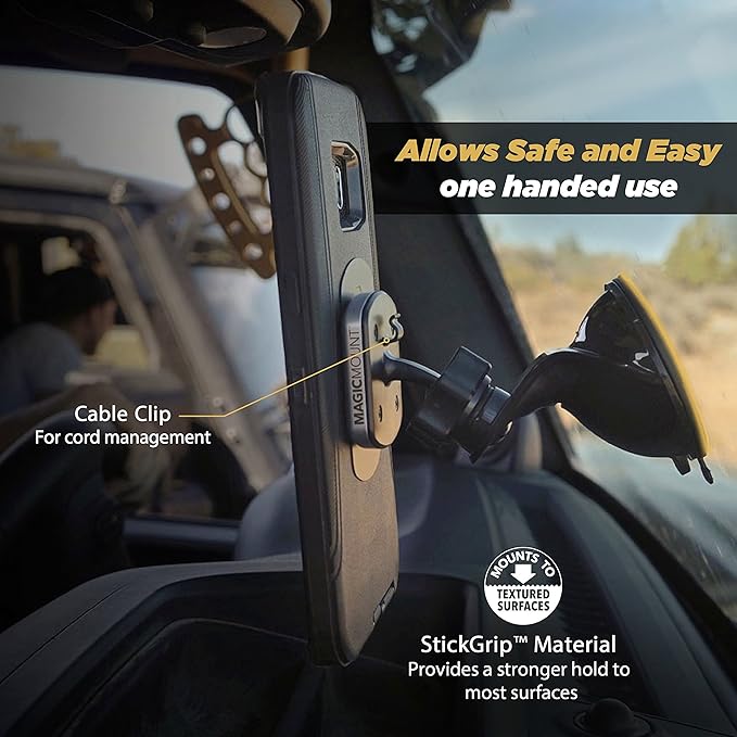 Scosche MPWD2PK-UB MagicMount Pro Magnetic Car Phone Holder - Strong Magnet Mount for iPhone and Android - Secure Mount for Car Window/Dash - Universal 360° Adjustable Mobile Cell Holder - 2-Pack