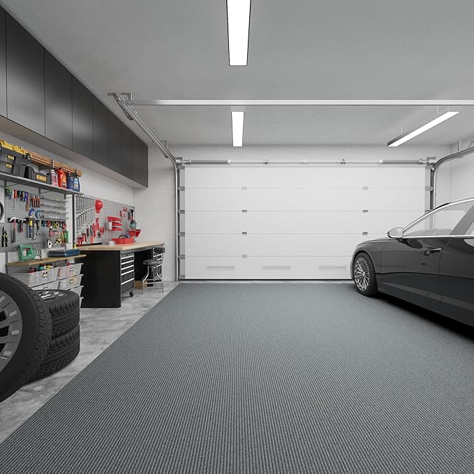 Ottomanson 6'6" x 30' Hallway Runner with Scraper Pile - Extra Durable Non-Slip Rug Mat for Indoor & Outdoor Use - Ideal for Kitchen, Entryway & Garage - High-Traffic Carpet, Gray