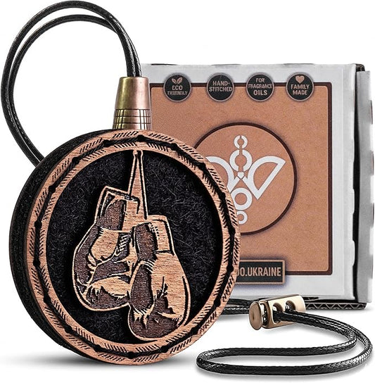 Wood Car Air Freshener — Handmade Car Air Freshener — Boxing Gloves Designed Fragrance Oil Diffuser in Wooden Gift Box